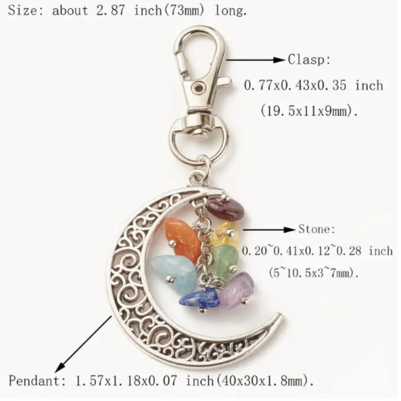 Seven-Color Crushed Stone Ramadan Moon Charm - Picture 2 of 3